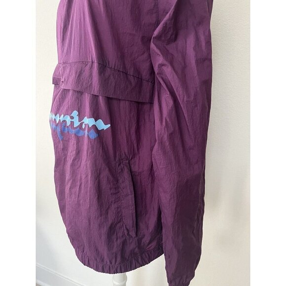 Champion Windbreaker Pullover Hoodie Adult L Purple 1/2 zip zipper pockets - Picture 5 of 11